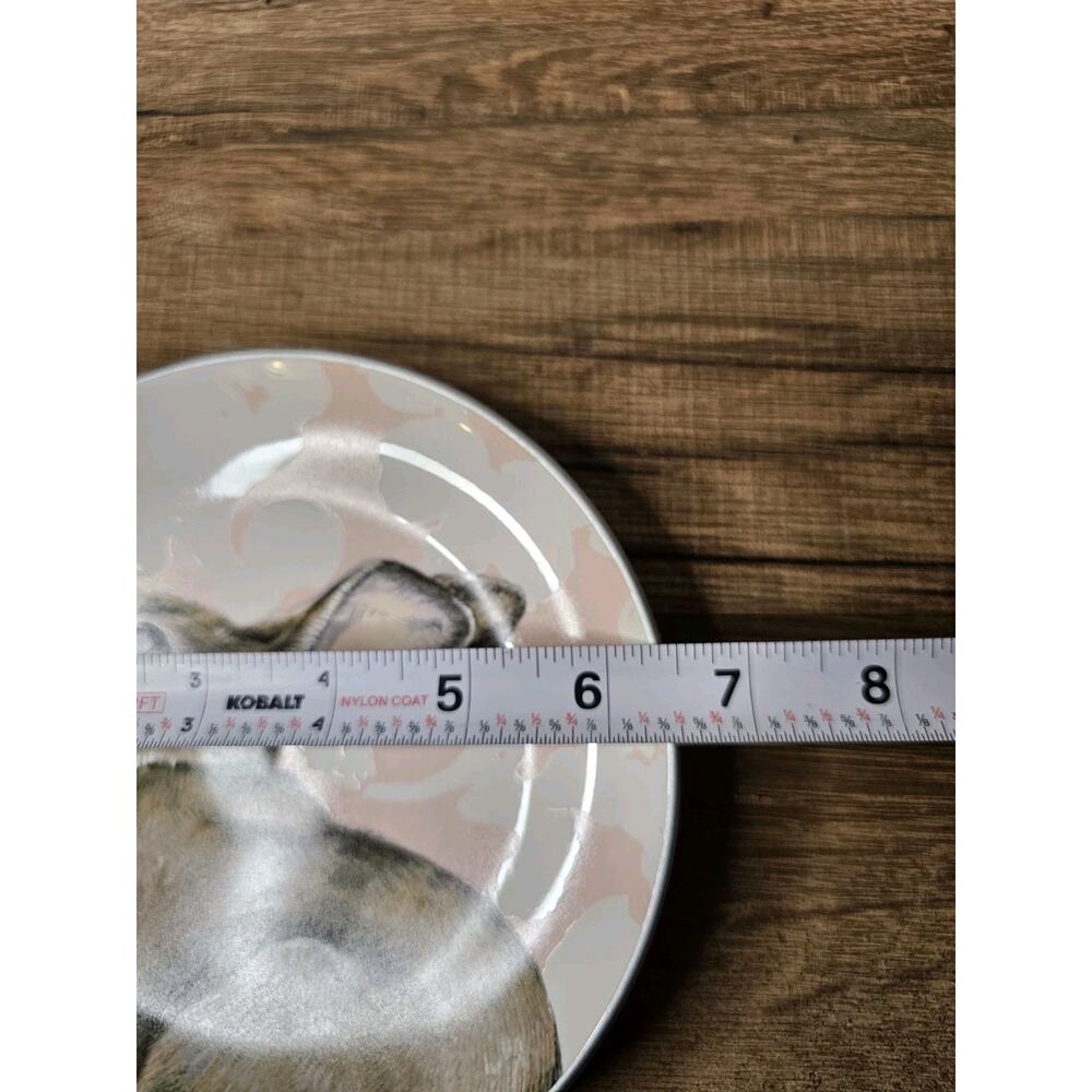 Williams Sonoma Blue Damask Easter Bunny Rabbit Salad Dessert Plates Set Of 4 - Picture 6 of 8
